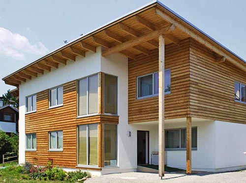 Anbau aus Holz Fertigteilen